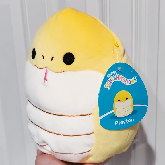 8" Squishmallow Pleyton yellow snake soft plush Kellytoy gift toy - Picture 2 of 4